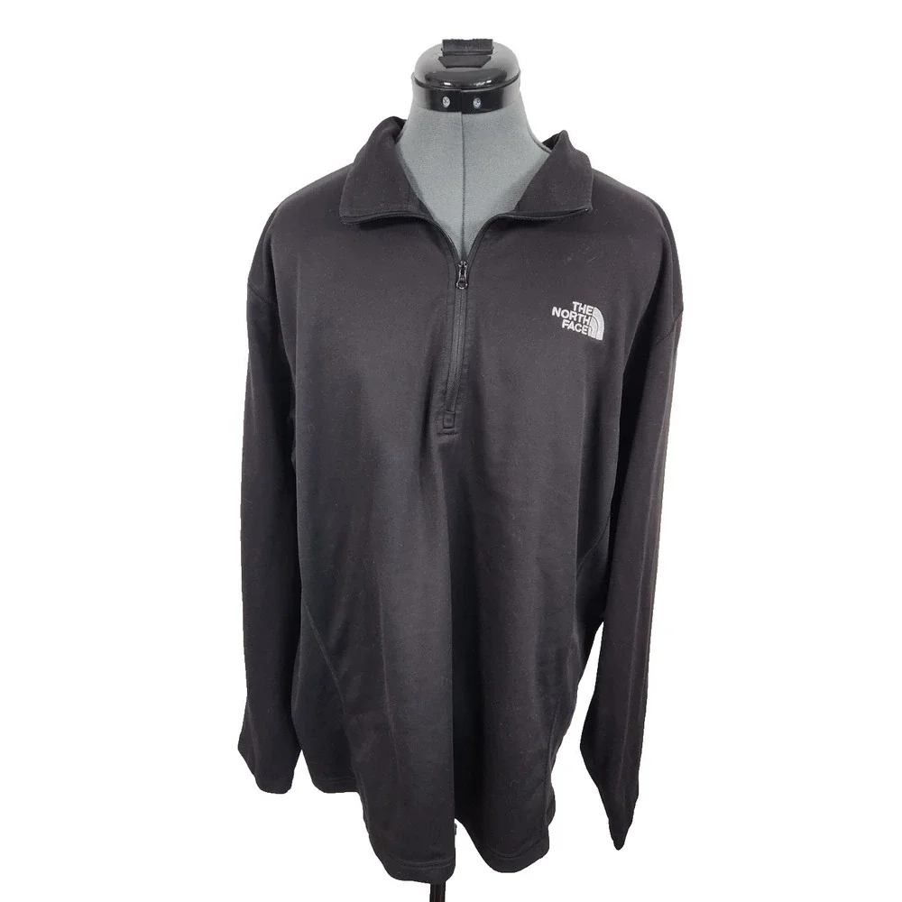 The North Face 1/4 Zip Black Long Sleeve Shirt Men's‎ XL